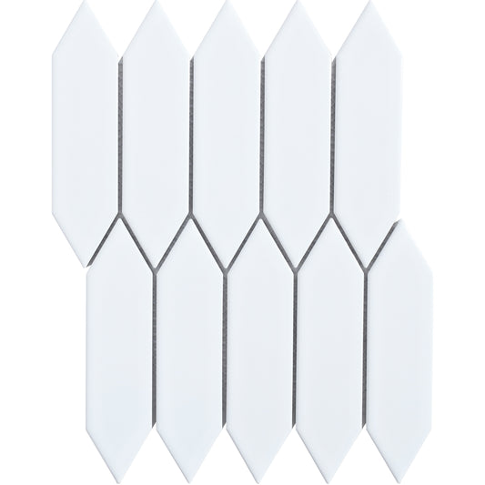 COTTAGE Porcelain Mosaics Picket White Porcelain Tiles by KLD Home
