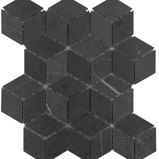 Marble Express Natural Stone Mosaic Diamond Cube Pietra Grey Natural Stone Mosaic by KLD Home
