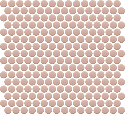 COTTAGE Porcelain Mosaics Penny Round Sugar Rose Porcelain Tiles by KLD Home