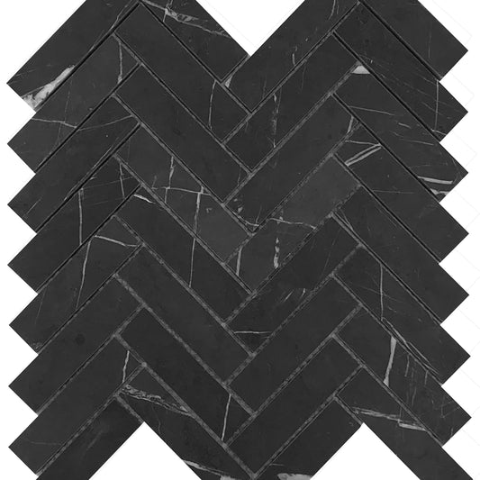 Marble Express Natural Stone Mosaic Herringbone Pietra Grey Natural Stone Mosaic by KLD Home