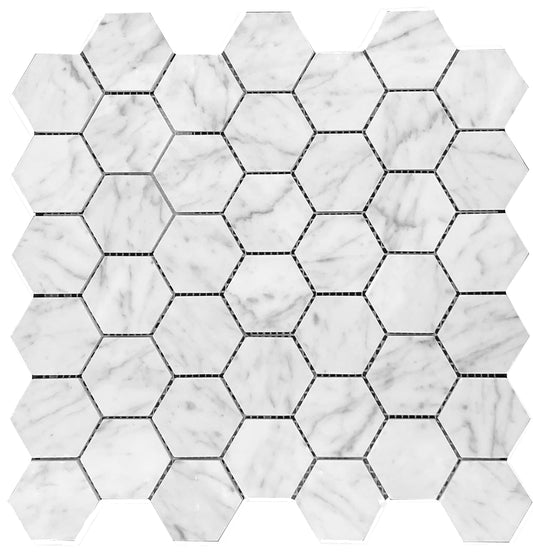 Marble Express Natural Stone Mosaic Hexagon Silver Grey Natural Stone Mosaic by KLD Home