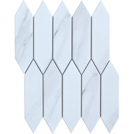 COTTAGE Porcelain Mosaics Picket Carrara Porcelain Tiles by KLD Home