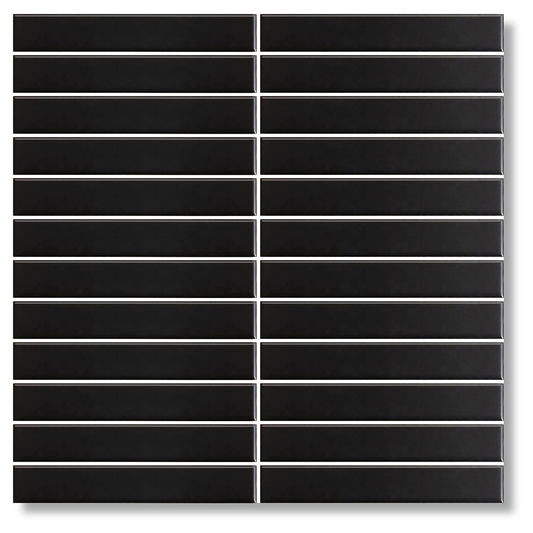 COTTAGE Porcelain Mosaics Strip Black Porcelain Tiles by KLD Home
